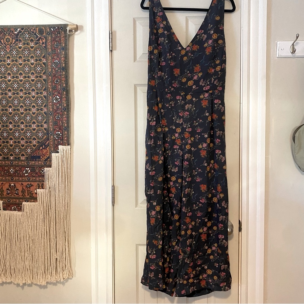 NWT LUCKY BRAND FLORAL TIE-BACK JUMPSUIT SZ XL